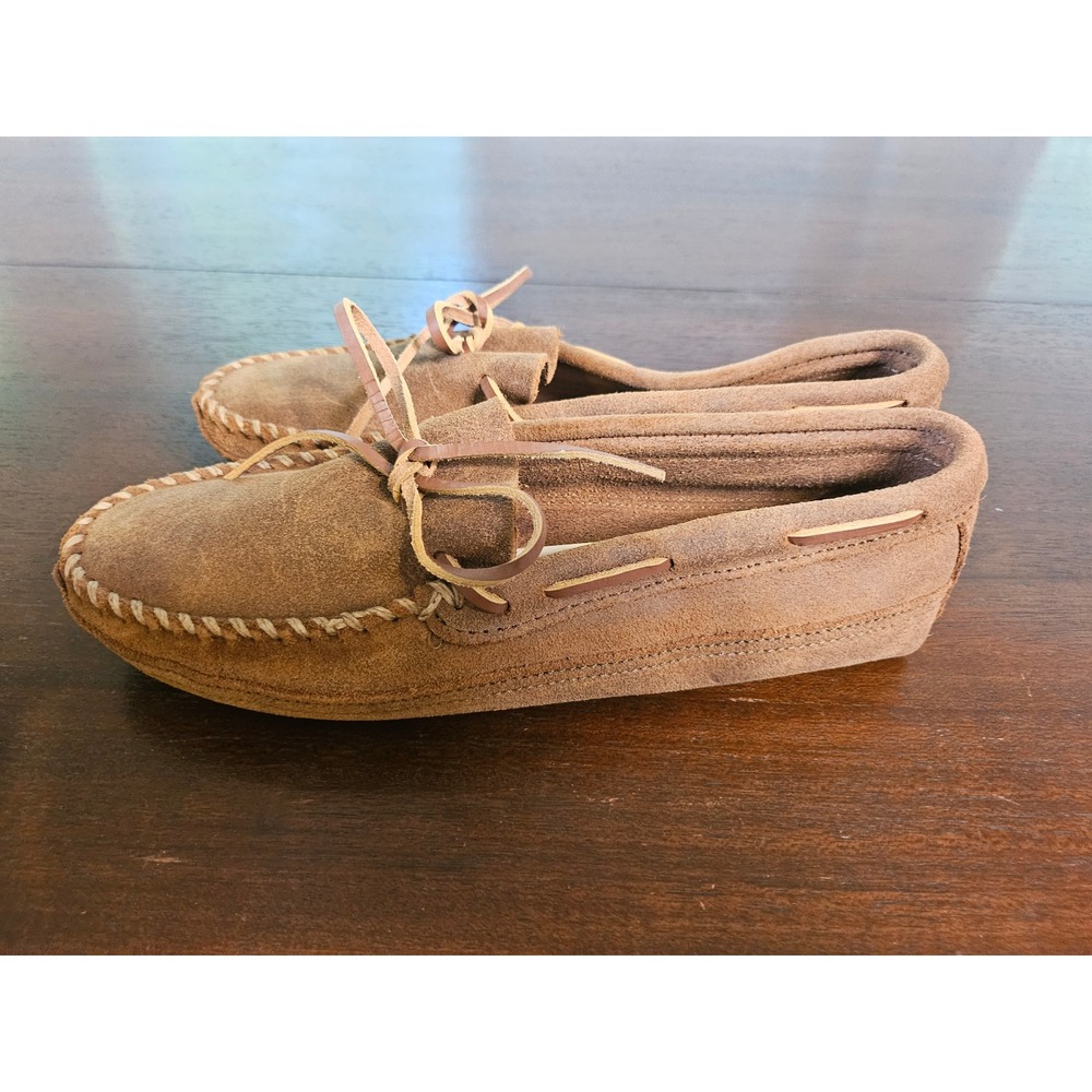 Minnetonka Moccasin Men Size 12 Brown Suede Softsole Loafer Slippers 723
